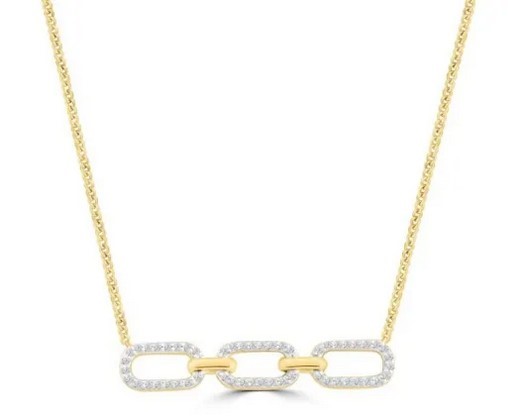 9K YELLOW GOLD 0.20CT HI I1 DIAMOND NECKLACE 40-50cm