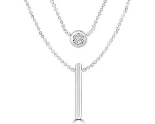 9K WHITE GOLD 0.10CT HI I1 DIAMOND NECKLACE 40-45