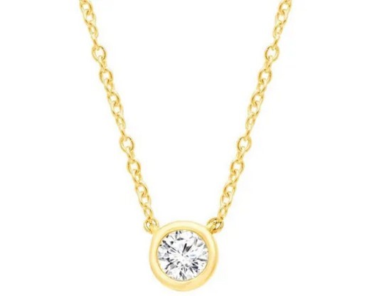 9K YELLOW GOLD 0.15ct F VS ROUND LAB DIAMOND NECKLACE 40-45cm