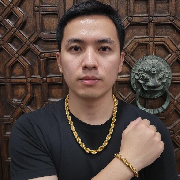 Set 22KGold-filled/Italy Stamped  Yellow Gold Filled Rope Chain & Bracelet