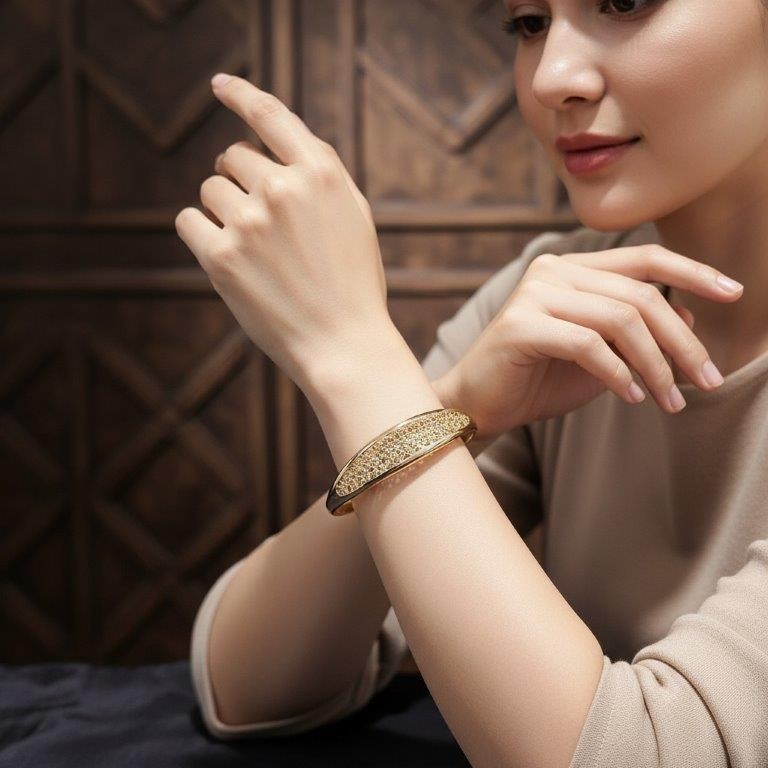 24k Solid Gold Filled Bangle -(Stamped 24k)