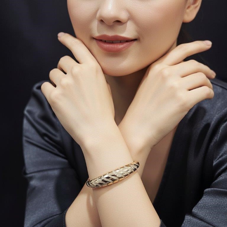 24k Solid Gold Filled Bangle -(Stamped 24k)