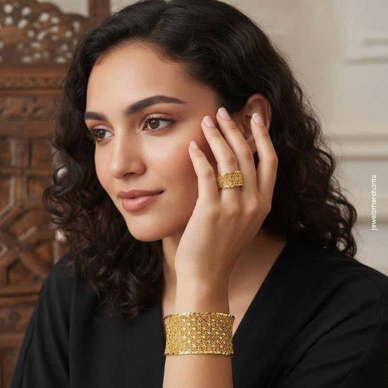 Set 22KGold-filled/Italy Stamped Yellow Gold Filled  Bangle & Ring