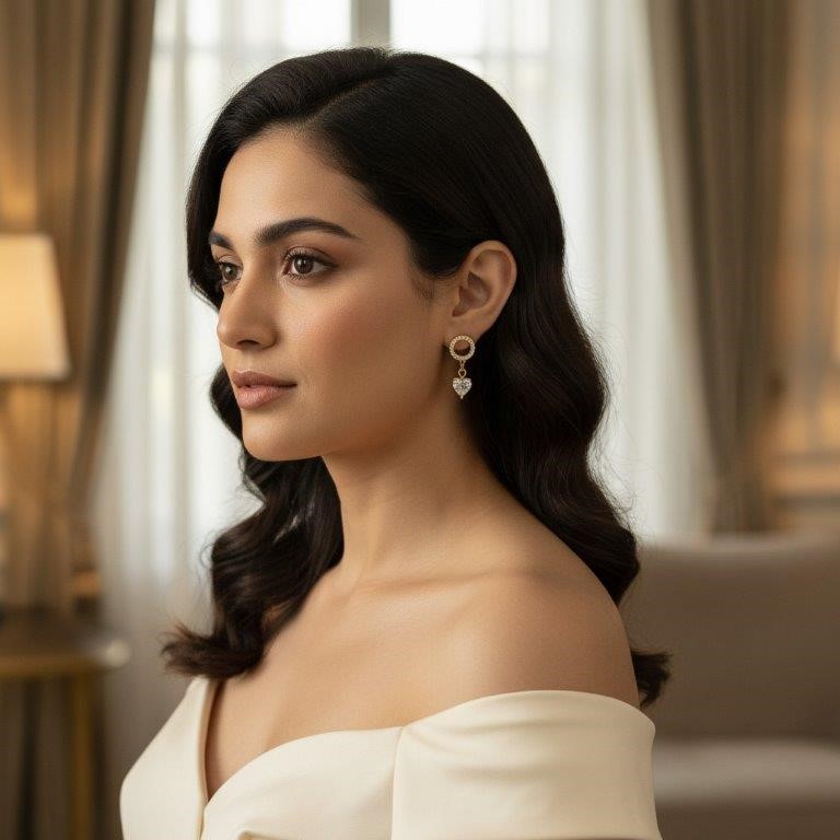 18KGold-filled/Italy Stamped Yellow Gold Filled Earring & Simulated