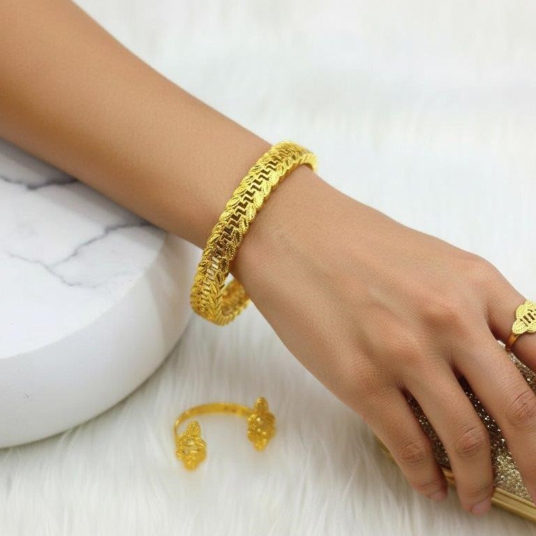 22KGold-filled/Italy Stamped Yellow Gold Filled Bangle -10x60mm