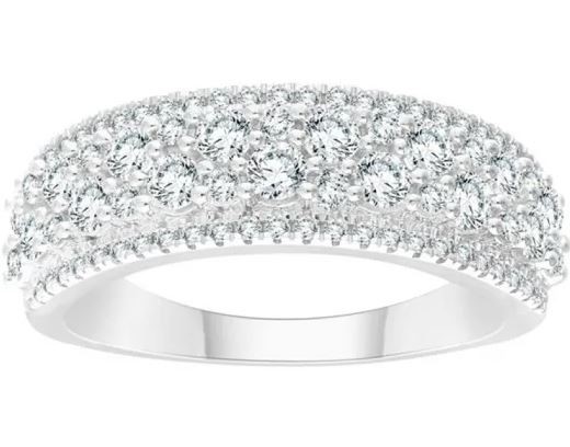 9K WHITE GOLD 1.00ct F VS LAB DIAMOND DRESS RING