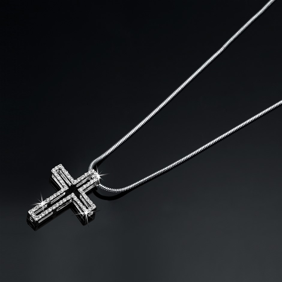 Cross Pendant Featuring 58 Crystals by Swarovski