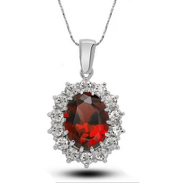 Stunning Simulated Diamond Replica Royal Necklace in Red