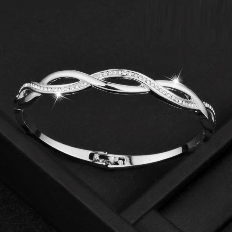 Stunning Triple Woven Crystal Eternity Bangle - small scratch