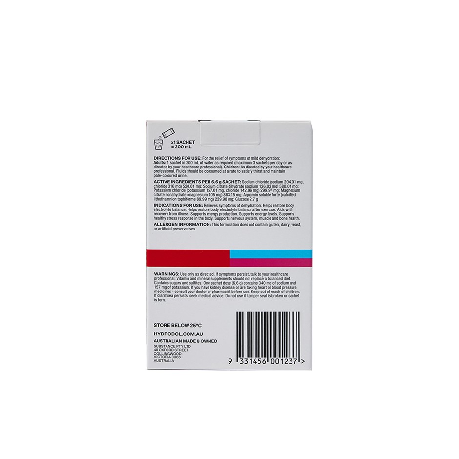 Hydrodol Rehydration Powder 10 pack - Strawberry