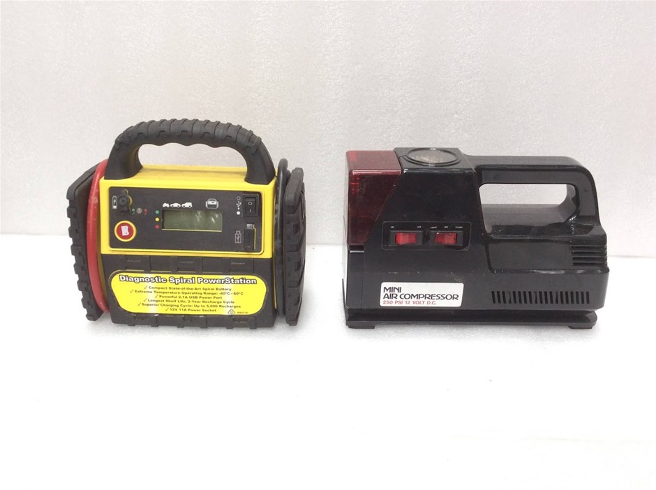 Mini Air Compressor 250PSI 12V DC Air Compressor + Diagnostic Spiral PowerS