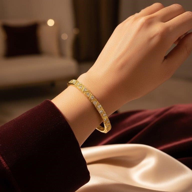 18KGold-filled/Italy Stamped Yellow Gold Filled  Bangle -60MM