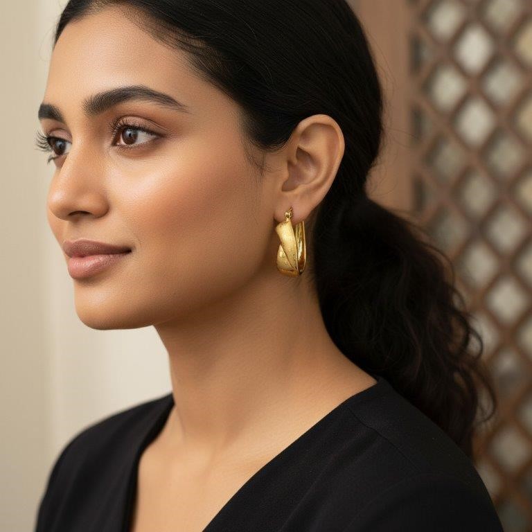 18KGold-filled/Italy Stamped Yellow Gold Filled Earring & Simulated