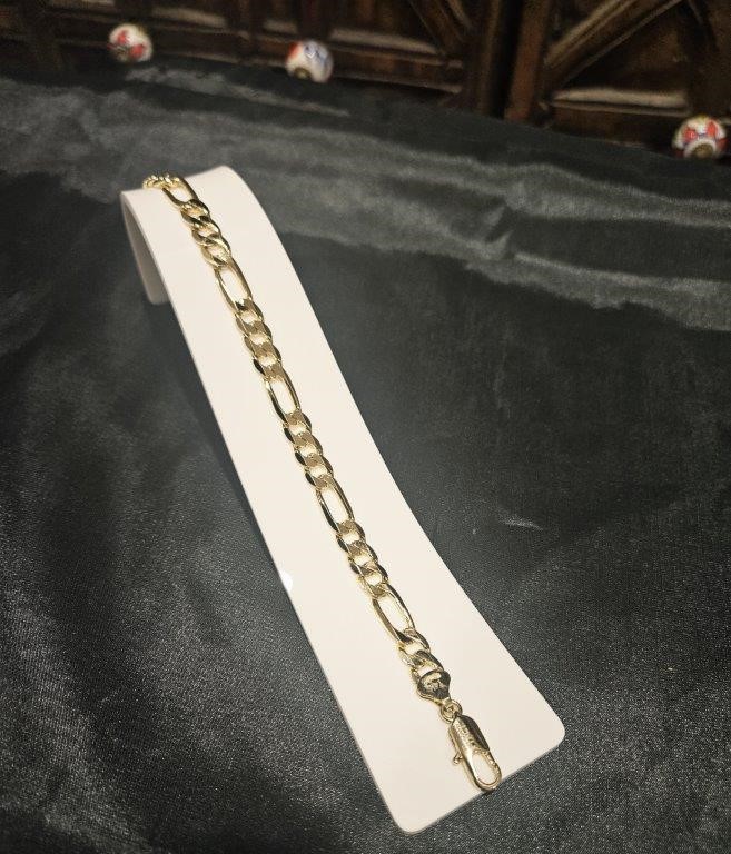 14k/Italy stamped Yellow Gold Filled Figaro Bracelet -20cm