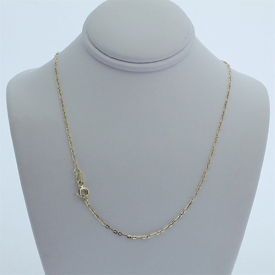 Genuine Italian 9 Karat yellow Gold 60 cm chain necklace(040FADQ1+5)