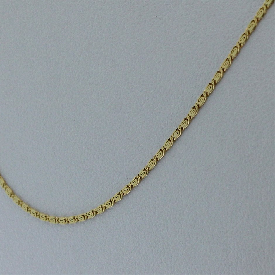 Genuine Italian 9 Karat yellow Gold 55 cm fine chain necklace(025LD)
