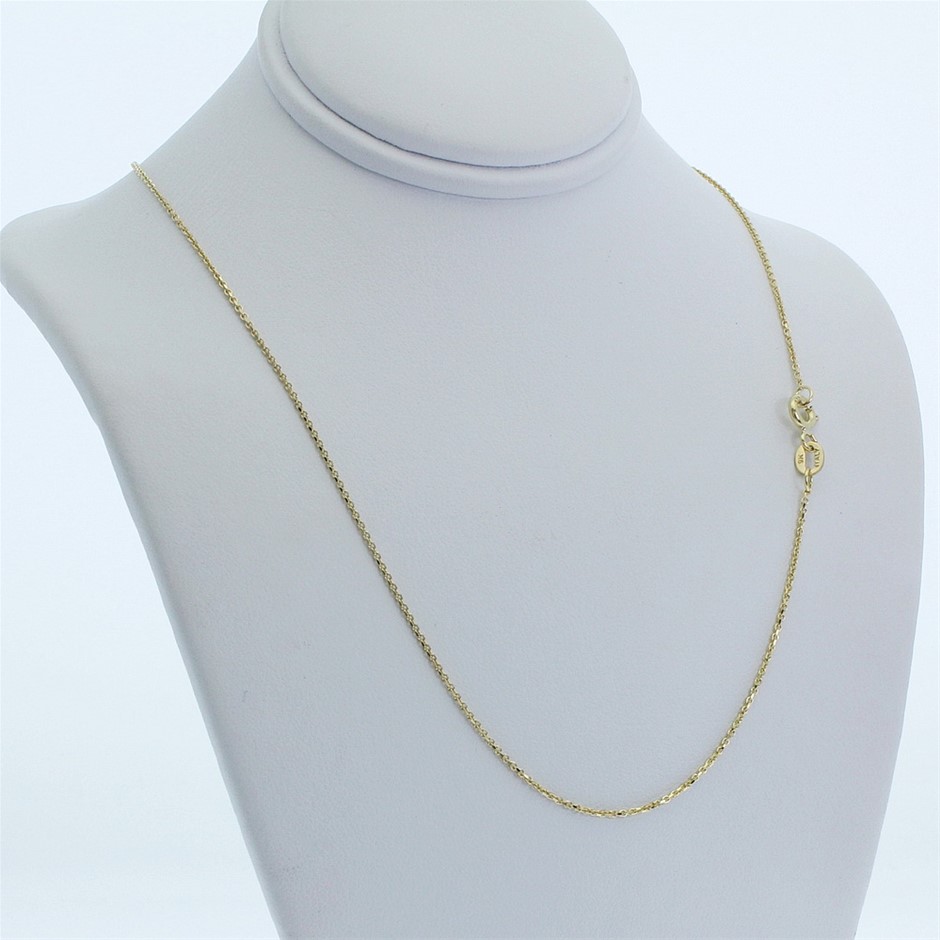 Genuine Italian 9 Karat yellow Gold 60 cm solid  chain necklace(CDB030Y)