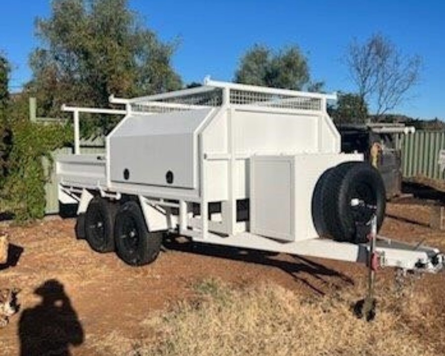 2024 Custom Heavy Duty Off Road Flat Deck Trailer with Builders Canopy