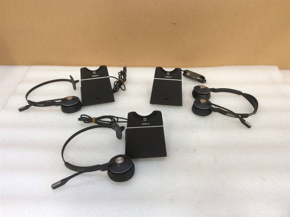 Jabra Charging Stand E65 With Jabra Wireless Headsets DIV010 - (Lot of 3)