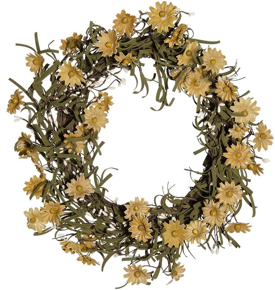 CWI GIFTS Teastain Daisy & Pip Wreath, 50cm.