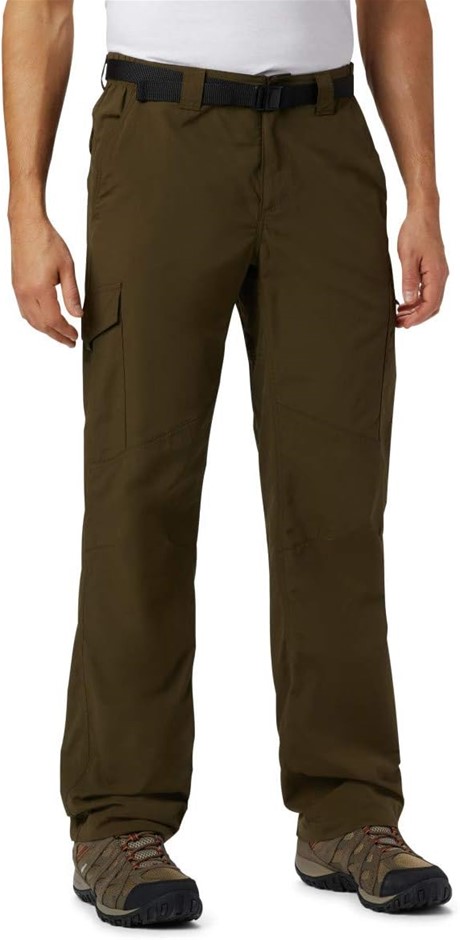COLUMBIA Silver Ridge Cargo Pants, Size 38W x 34L, Olive Green.
