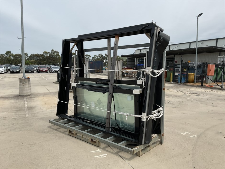 <p>Assorted Alloy Sliding Door Frames and Doors x 7 </p>