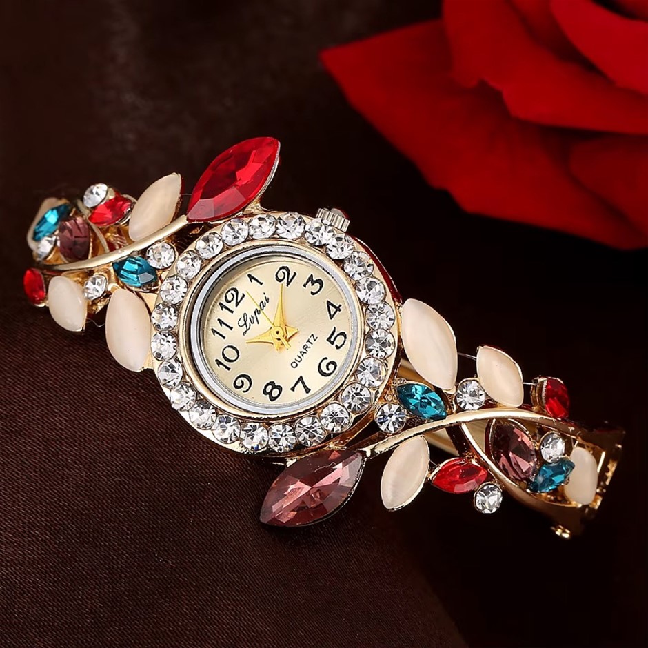 Luxury Crystal Flower Bracelet Wrist Watch