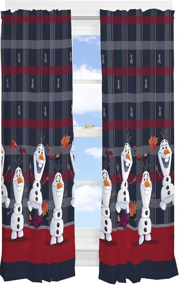 Franco Kids Window Curtain Panels Drapes Set, 82 in x 63 in, Disney Frozen