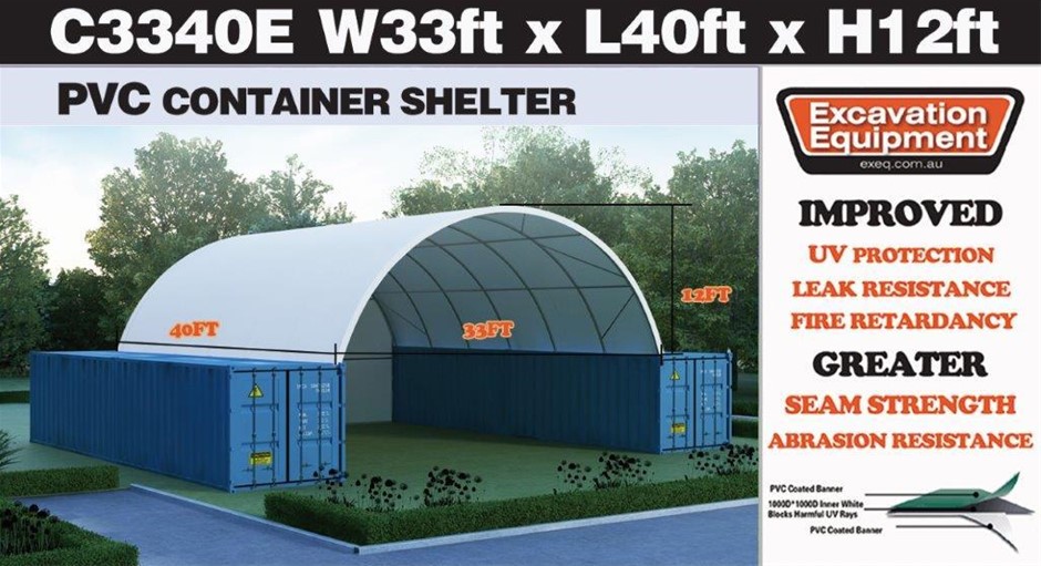 Heavy duty 40ft Container Shelter with End Wall(Unused)