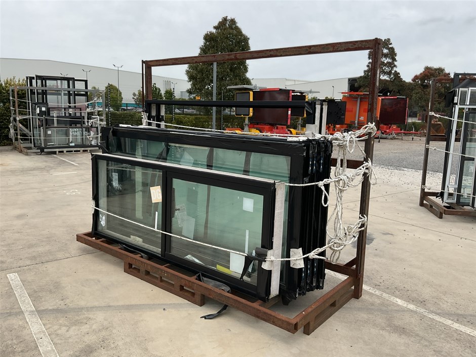 Assorted Alloy Window Frames x 3 and 6 Doors