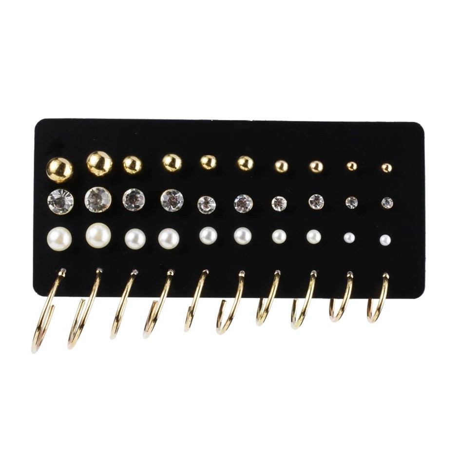 20 x Pairs of Stud & Hoop Earrings in Gold