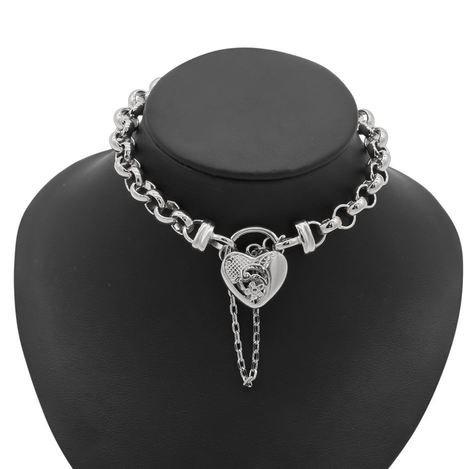 Rhodium Plated 7" Belcher Bracelet Featuring a Small Vegas Locket