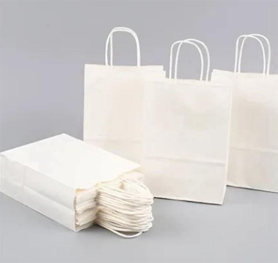100x White Paper Bags