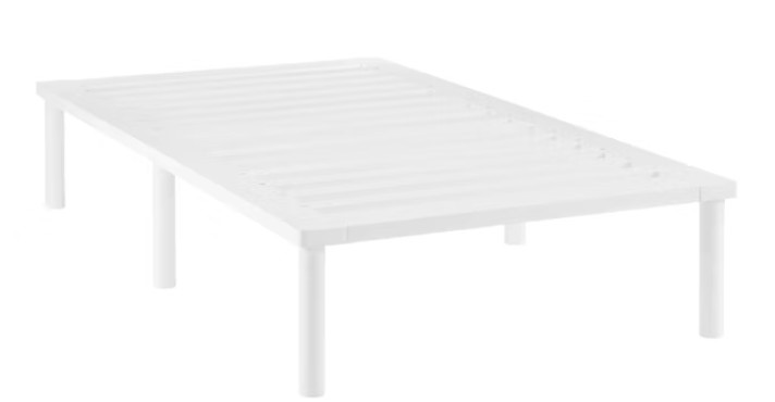 SHANGRI-LA Orlando Wood Bed, White, Single.
