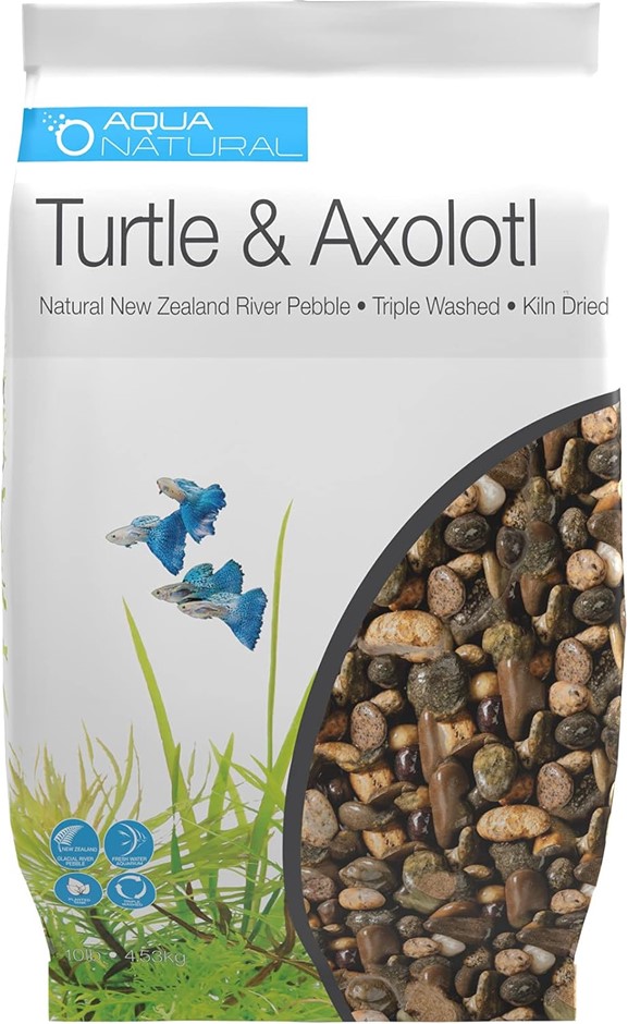 AQUA NATURAL Turtle and Axolotl Smooth Pebble, 5kg. NB: Packaging May Vary.