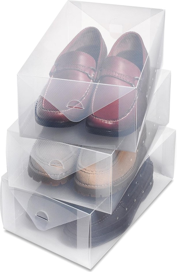 WHITMOR Clear Vue Men's Shoe Box, Set of Three