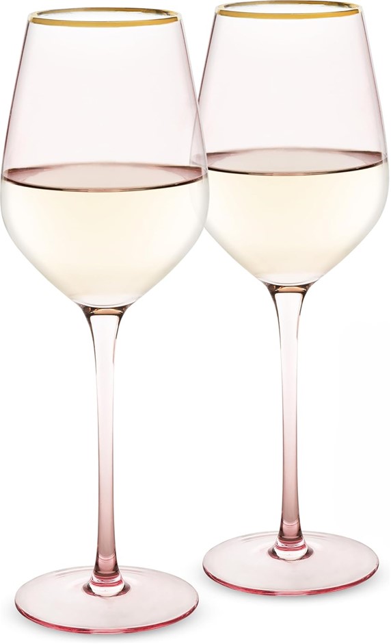TWINE Rose Crystal White Wine Glass, Set of 2, 6163.