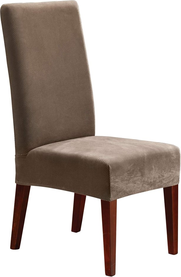 SUREFIT Stretch Short Dining Chair Cover, Taupe