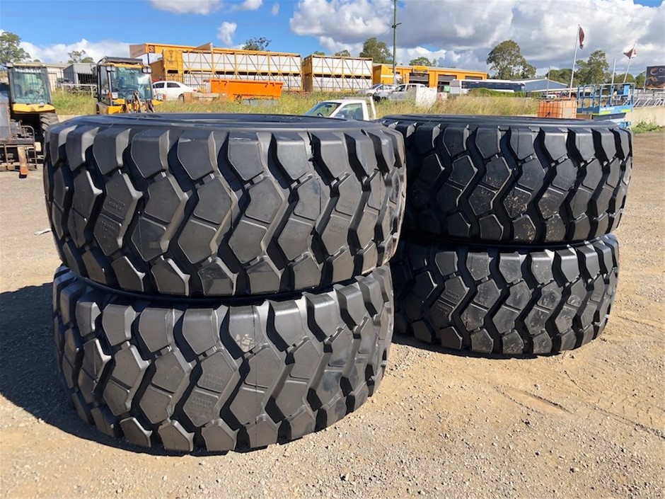 Quantity of 4 29.5-R25 Radial Earthmoving Tyres (Unused),