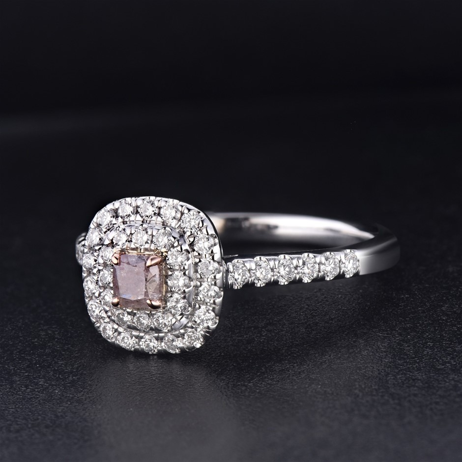 0.70tcw Fancy Pink Diamond Gold Ring