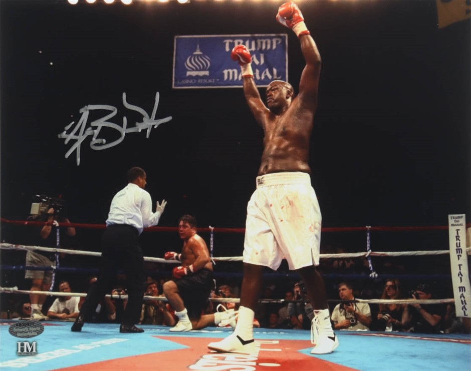 BUSTER DOUGLAS SIGNED BOXING TITLE PHOTO