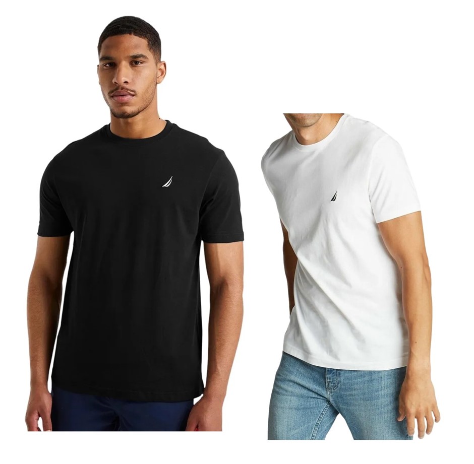 4 x NAUTICA Men's Kyson Tees, Size XL, 100% Cotton, Incl: White & Black, 15