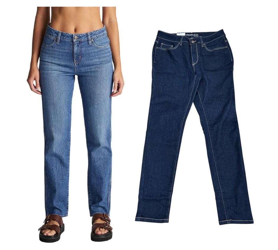 2 x Women's Jeans, Size 14, WRANGLER & PARASUCO, Blue Stone & Dark Blue, 18