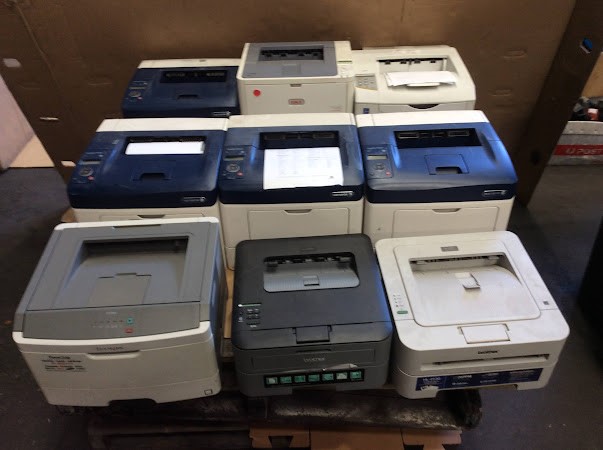 Mixed Brands and Model Laser Printers (Lot of 9)