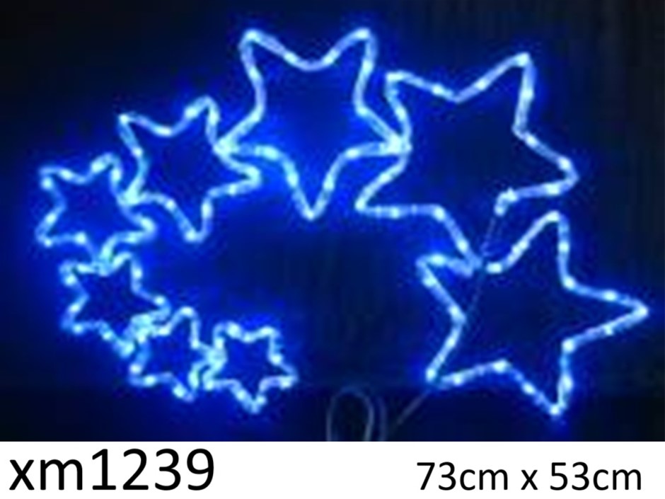 Christmas Light - 8 Star LED White 73cm x 53cm - NEW xm-1235