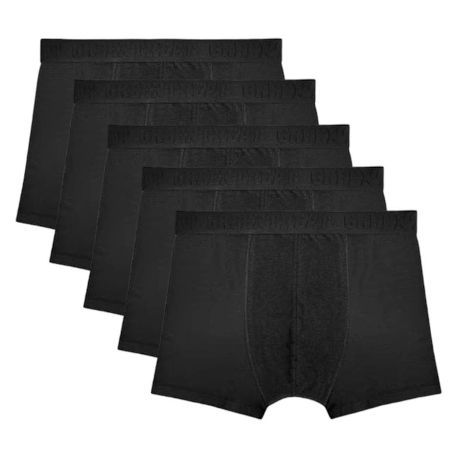 5-Pack GREENTREAT Supersoft Bamboo Boxers, Size M, Black.