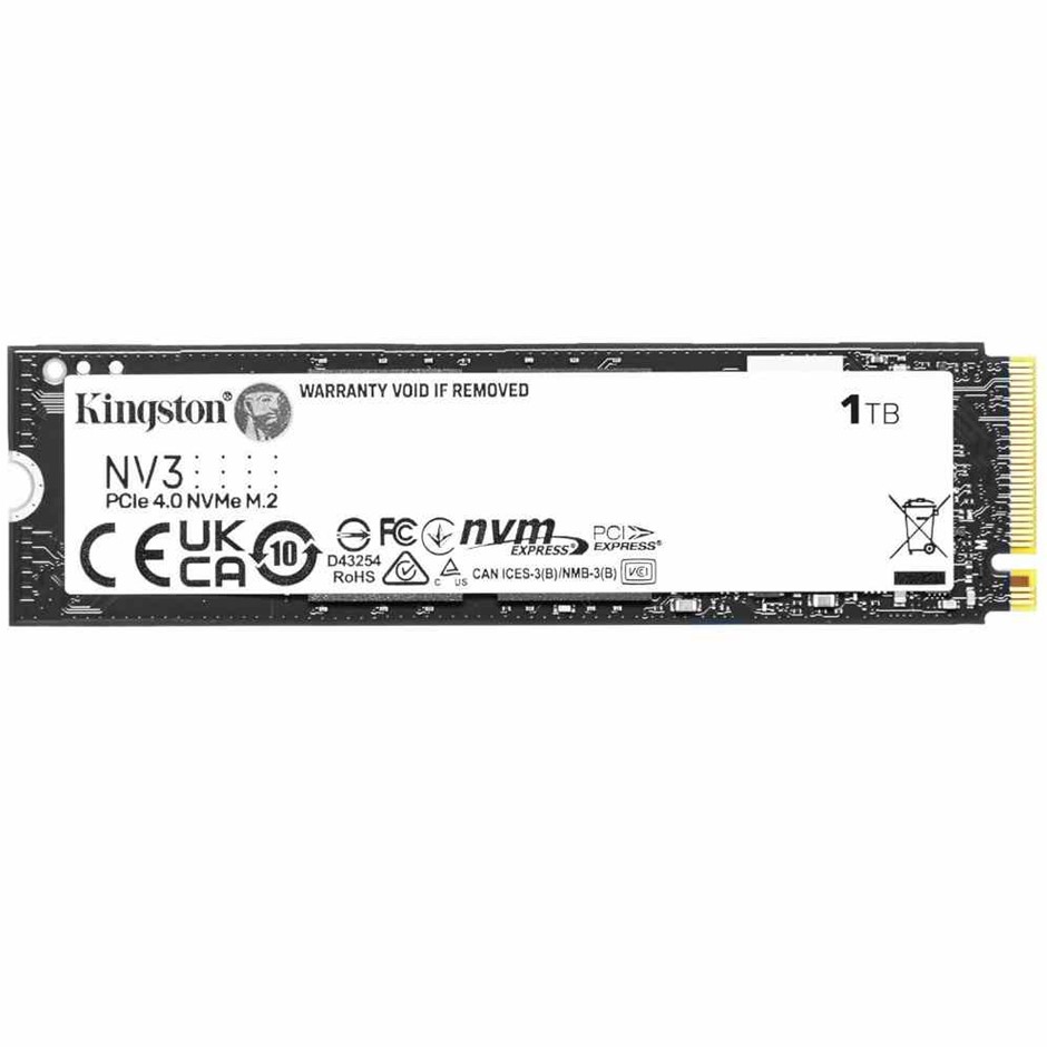 Kingston NV3 PCIe 4.0 NVMe M.2 SSD 1000G(1TB), SNV3S/1000G. NB: Opened pack