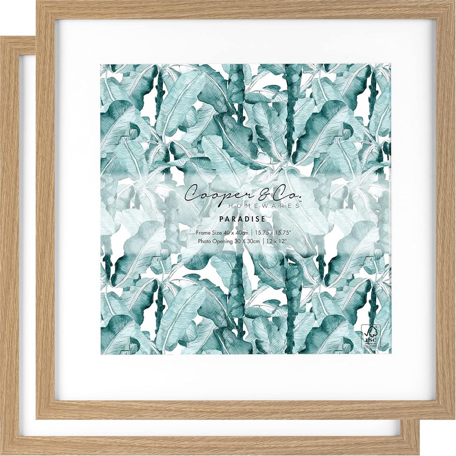 COOPER & CO. HOMEWARES Premium Paradise Wooden Photo Frame Set of 2 Pieces,