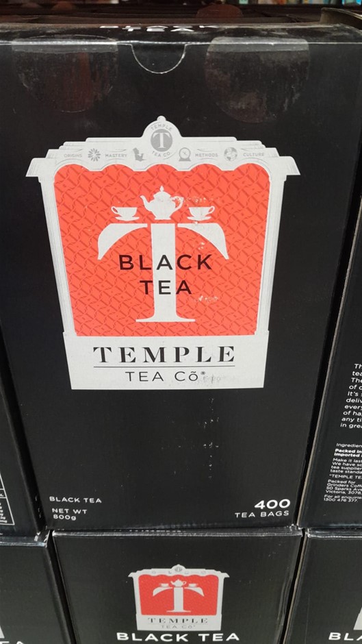 2 x TEMPLE TEA CO. Black Tea, 400 Tea Bags, 800g. NB: Not in original box.