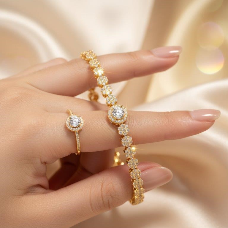 GRA Moissanite white Brilliant Cut 925 Sterling Silver Bracelet-18cm-VVS1